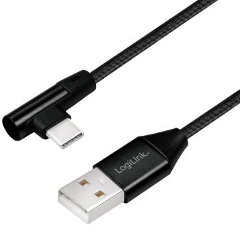 LogiLink: Vinklad USB-C-kabel USB 2.0 Max 15W 0,3m