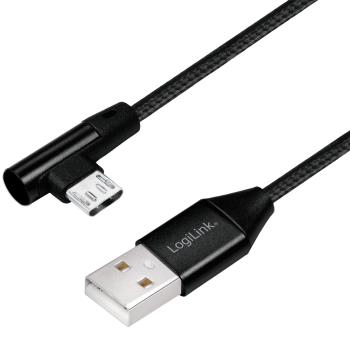 LogiLink: Vinklad MicroUSB-kabel USB 2.0 15W 1m