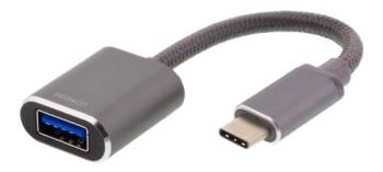 USB-C 3.1 till USB-A aluminium, rymdgrå