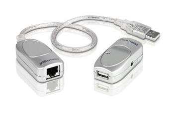 Aten USB 1.1-Kabel USB A hane / RJ45-Uttag - RJ45-Uttag / USB A hona 60 m Grå
