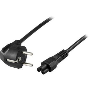 DELTACO Power Cord | Powercord | CEE 7/7 - IEC C5 | 1m | Black