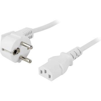 DELTACO Power Cord | Powercord | CEE 7/7 - IEC C13 | 0.2m | White
