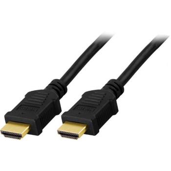 DELTACO HDMI kabel, Premium High Speed HDMI with Ethernet, 4K, UltraHD, 2m, guldpläterade kontakter,