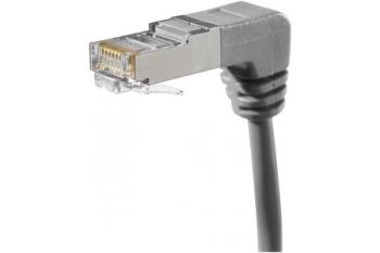 EXC Patch Cord RJ45 CAT.5e F/UTP Angled Down Grey 0.7m