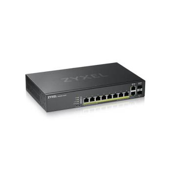 Zyxel GS2220-10HP, 8-port GbE L2 PoE Switch with GbE Uplink (1 year NCC Pro pack license bundled)
