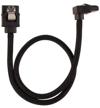Corsair Premium Sleeved SATA Data Cable Set with 90° Connectors, Black, 30cm