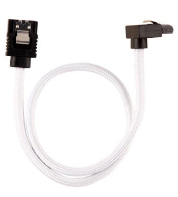 Corsair Premium Sleeved SATA Data Cable Set with 90° Connectors, White, 30cm