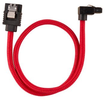 Corsair Premium Sleeved SATA Data Cable Set with 90° Connectors, Red, 30cm