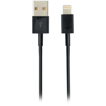 Synk- laddkabel USB Typ A -> Micro B / Lightning, ha, 1m, svart