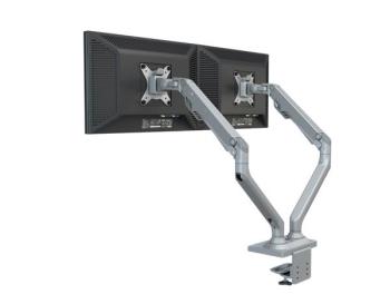 Safeware Dynamic monitorarm (GAS) for 2 monitors, Double arm, Silver