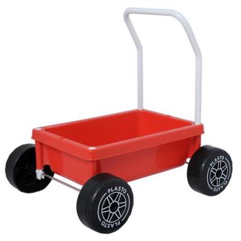 Lära-Gå-Vagn med tysta hjul, röd, höjd 48 cm i box