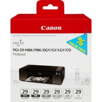 CANON Ink 4868B018 PGI-29 MBK/PBK/DGY/GY/LGY/CO