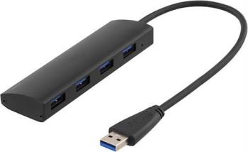 USB-hubb USB 3.0 4 ports, svart