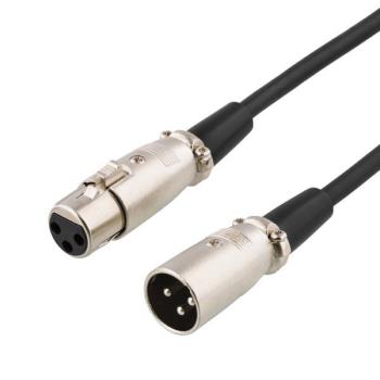 DELTACO XLR Audio Cable 3-pin (M) to (F) | XLR - XLR | Connection cable | 10m | Black
