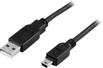DELTACO USB Cable | USB-A - Mini-B | 2.0 | 1m | Black
