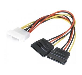 EXC Molex to 2 x SATA power adapter cable 0.15m