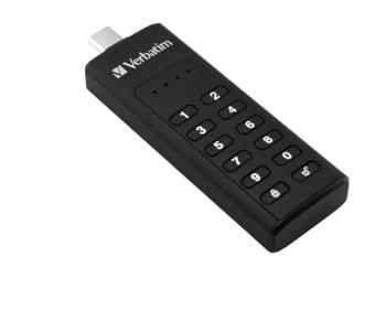 Verbatim Keypad Secure 64GB USB 3.1, USB C WITH 256-BIT AES HARDWARE ENCRYPTION