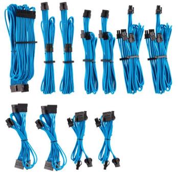 Corsair Premium Individually Sleeved PSU Cable Pro Kit, Type 4 (Generation 4), BLUE
