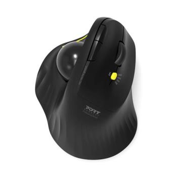 PORT Designs Ergonomic Rechargable Bluetooth Wireless Mouse with Trackball