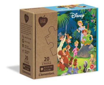 2x20 Puzzles Kids Jungle Book + Peter Pan (100% Recycled)