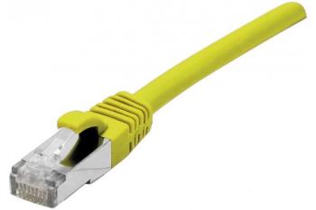 EXC Patch Cord RJ45 CAT.6a S/FTP Copper LSZH (Halogenfri) Snagless Yellow 1m