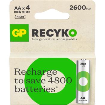 GP Recyko NiMH Battery AA HR6 2600mAh 4-pack