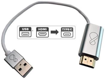 Ochno adapter from HDMI + USB-A to USB-C 0,2m