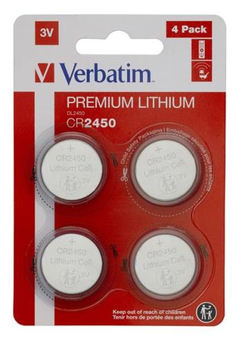 Verbatim Lithium Cell CR2450, 4 pack
