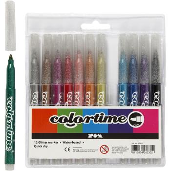 Colortime - Marker 4,2 mm - Glitter - 12 pcs