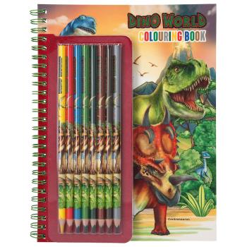 Dino World - Colouring Book With Coloured Pencils
