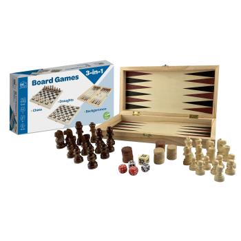 The Game Factory - Wooden 3-in-1 Game