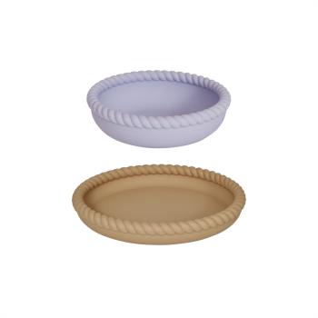 OYOY Mini - Mellow Plate & Bowl - LightRubber/Lavender