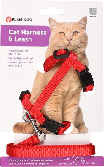 Karlie - Cat Harness With Leash - Kitten Red