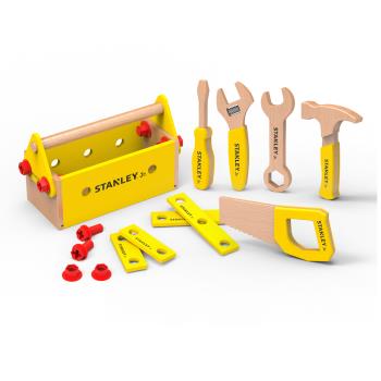 Stanley Jr. - Wooden Toolbox + hand tool