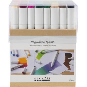 Creative - Illustration Marker, line 1+8 mm, standard colours, 48pc/ 1 pack - ()