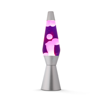 iTotal - Lava Lamp 36 cm - Silver Base, Purple Liquid and White Wax