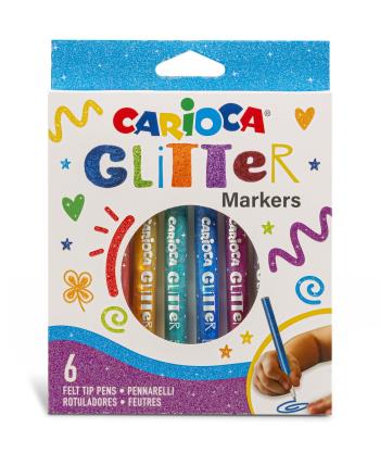 Carioca - Glitter Markers, 6 pcs