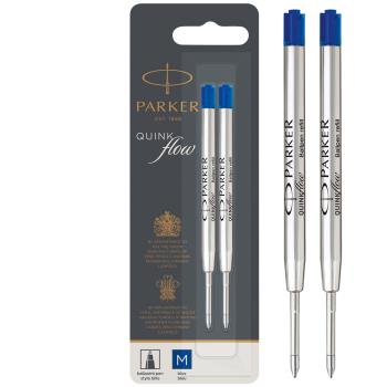 Parker - QUINKflow Ballpoint Pen Refills - Blue - Medium Point - 2 Count