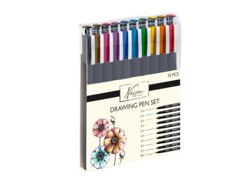 Nassau - Drawing pen set, fineliners, coloured, 10pcs