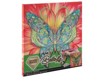 Grafix - Diamond Painting on Canvas Butterfly 30 x 30 cm