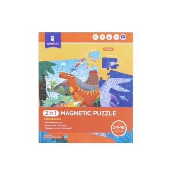 mierEdu - Magnetic Puzzle 24+48 pcs - Dinosaurs
