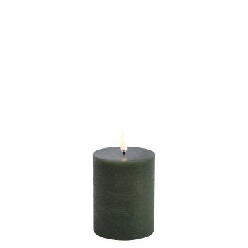 Uyuni - LED pillar candle - Olive green, Rustic - 7,8x10 cm (UL-PI-DG-C78010)