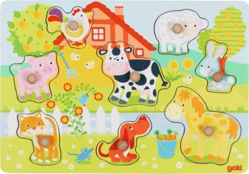 GOKI - Farm animals, lift-out puzzle