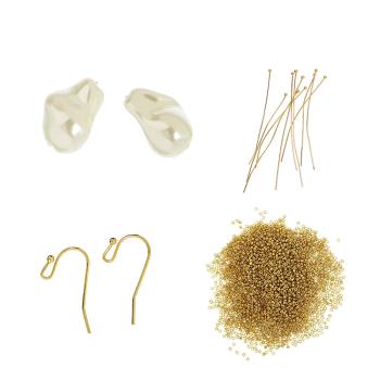 Me & My BOX - Mini Jewelry Kit Ear Hooks - Baroque Pearls - 18K gold plated