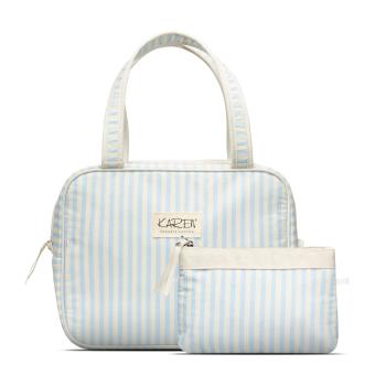 Karen Denmark - 2 pcs Cosmetic bag with handle Blue/white stripes