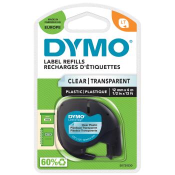 DYMO - LetraTag® Tape Plastic 12mm x 4m black on clear