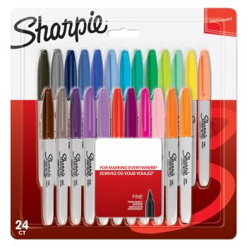 Sharpie - Permanent Marker Fine Assorted Colours 24-Blister