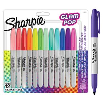 Sharpie - Permanent Marker Fine Glam Pop 12-Blister