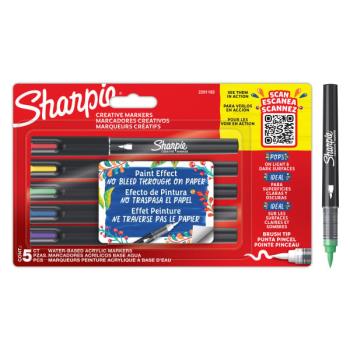 Sharpie - Creative Acrylic Marker Brush tip 5-Blister