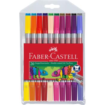 Faber-Castell - Double fibre-tip pen wallet of 20